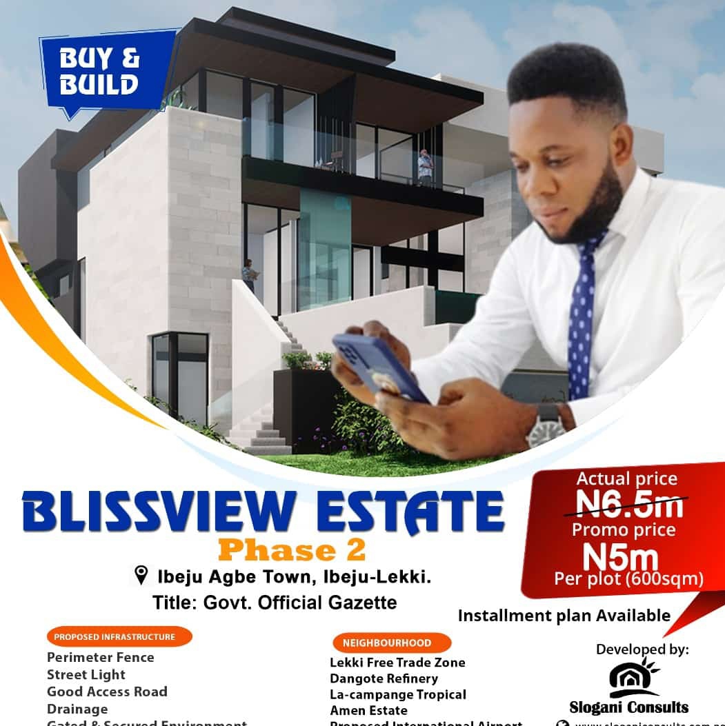 Land For Sale At Blissview Estate Ibeju Agbe