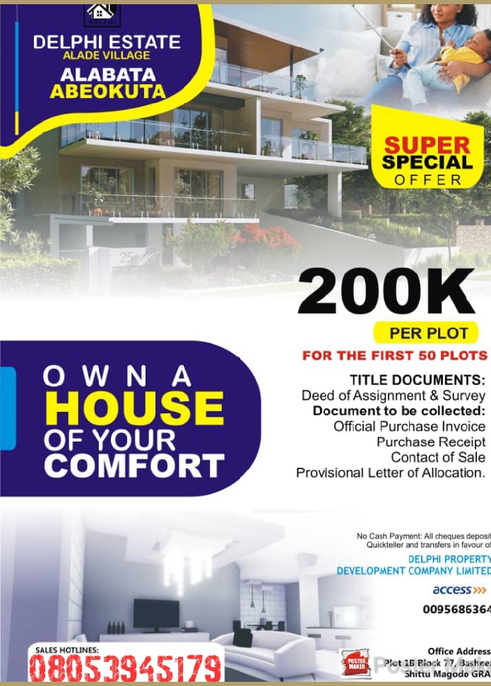 Bare Land For Sale for sale Alabata, Abeokuta Ogun (PID BLLP938795